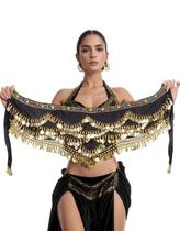 Lenço de Cintura Dança Do Ventre Lantejoula Moeda Dourada Lenço de Cintura Dança Do Ventre Lantejoula Moeda Dourada