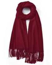 Lenço de Inverno Clothirily - Cachecol Fashion com Acabamento Cashmere - Vermelho Vinho