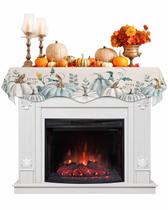 Lenço de lareira Victoroes Fall Pumpkin Leaves Eucalyptus 178x43cm