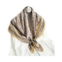 Lenço De Luxo Feminino Para Primavera 90x90cm, Lenço Muçulmano De Poliéster Macio, Design Liso