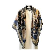 Lenço De Luxo Feminino Para Primavera, Xale De Poliéster Macio E Liso 110x110cm Com Design De Praia