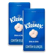 Lenço de Papel de Bolso Kleenex Dia a Dia Cores Sortidas 10 Unidades Kit com duas unidades