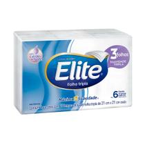 Lenço De Papel Elite 6 Pacotes Com 10 Folhas Triplas