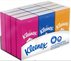 Lenço De Papel Folha Tripla Descartável Kleenex Pack Com 12 unidades