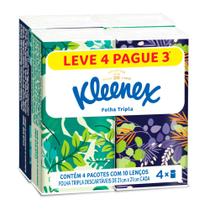Lenço de Papel Kleenex Premium Folha Tripla Leve 4 Pague 3 Unidades
