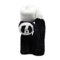 Lenço de pelúcia feminino moda cartoon animal babador outono e inverno mais veludo espessamento coelho cachecol