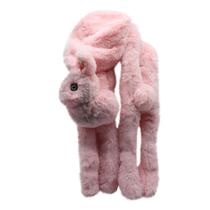 Lenço de pelúcia feminino moda cartoon animal babador outono e inverno mais veludo espessamento coelho cachecol