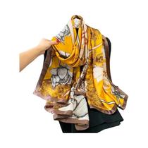 Lenço de primavera feminino design de luxo material de poliéster lenço suave xale lenço de praia