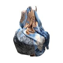 Lenço de primavera feminino design de luxo material de poliéster lenço suave xale lenço de praia