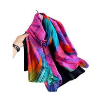 Lenço de primavera feminino design de luxo material de poliéster lenço suave xale macio praia