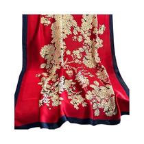 Lenço de primavera feminino design de luxo material de poliéster lenço suave xale macio praia