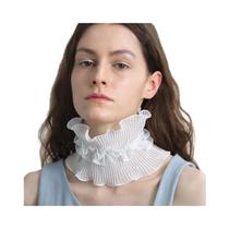 Lenço De Renda Feminino Primavera Verão Multifuncional Versátil Com Gola De Camisa E Borda Franzida