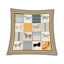 Lenço de Seda 90x90cm - Xale com Estampa Animal para Praia e Proteção Solar