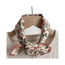 Lenço De Seda Boêmio Feminino Com Estampa Floral Para Primavera E Verão, Bandana Pequena Versátil