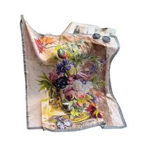 Lenço De Seda Com Design Floral Para Mulheres 90x90cm, Protetor Solar Para Primavera E Verão, Hijab,