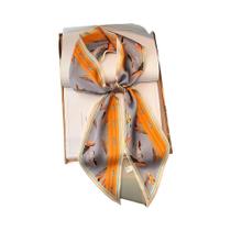 Lenço De Seda De Luxo Feminino Skinny Hairband Pescoço Longo Fino Xale Escritório Senhora Presente