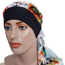 LENÇO de Seda Digital de Cabeça para paciente com Câncer pratico veste como touca