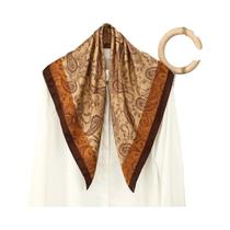 Lenço De Seda Feminino 70x70cm Com Estampa Elegante De Cavalo, Xale Casual Multifuncional Em Cetim