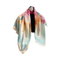 Lenço De Seda Feminino 90cm Para Proteção Solar, Foulard, Xale, Hijab, Envoltório De Cabelo, Lenço