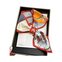 Lenço De Seda Feminino Com Estampa Listrada Estilo Coreano Primavera Verão, Para Pescoço, Bolsa E