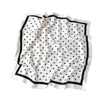 Lenço De Seda Feminino De 70cm Com Estampa De Poá, Imitação De Lenço Quadrado, Acessório De Lenço De Seda Feminino De 70cm Com Estampa De Poá, Imitação De Lenço Quadrado, Acessório De