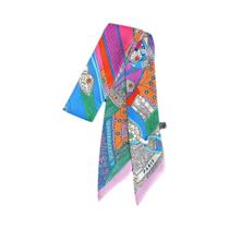 Lenço De Seda Feminino De Luxo Leve Com Estampa Retrô Francesa, Decoração Imitação De Cinta De Sela