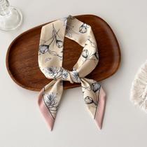 Lenço De Seda Feminino Longo, Gravata Fina Para Pescoço, Faixa De Cabelo, Lenço De Cabeça Moderno,