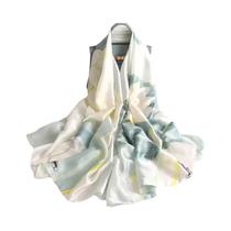 Lenço de Seda Feminino Luxo - Macio, Suave, 85x180cm - Ideal para Praia