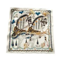 Lenço De Seda Imitada Com Estampa De Cavalo Amoroso De 68cm Para Mulheres, Versátil E Fino Para