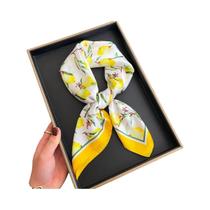 Lenço De Seda Imitada Floral Para Mulheres 70x70cm, Xale Quadrado, Lenço De Pescoço, Bandanas, Faixa