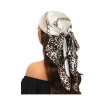 Lenço De Seda Leopardo Feminino De 90cm Para Primavera E Verão, Protetor Solar, Hijab, Envolvimento