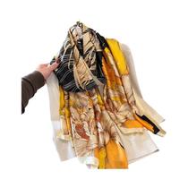 Lenço de Seda Luxo Feminino - Xale Muçulmano para Praia (85x180cm)