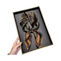 Lenço De Seda Luxuoso Com Estampa De Corrente 70x70cm Para Mulheres, Lenço De Proteção Solar Fashion