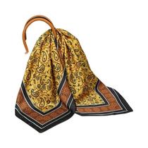 Lenço De Seda Luxuoso Com Estampa De Poá Para Mulheres, Hijab De Cetim, Faixas De Cabelo, Lenço De
