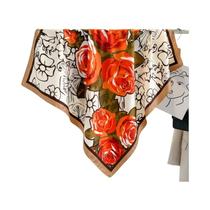 Lenço De Seda Luxuoso De 90cm Para Mulheres, Foulard Protetor Solar, Xale, Hijab, Envoltório Para