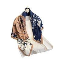 Lenço De Seda Luxuoso De 90cm Para Mulheres, Protetor Solar, Foulard, Xale, Hijab, Envoltório Para