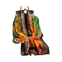 Lenço De Seda Luxuoso Feminino 180x90CM Estampa Fashion Xale Longo Protetor Solar Para Praia