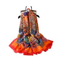 Lenço De Seda Luxuoso Feminino 180x90cm, Xale Macio De Verão, Estola De Praia Designer, Bandana,