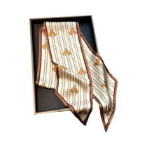 Lenço De Seda Luxuoso Feminino Com Estampa De Cavalo, Fita Fina Longa Para Pescoço, Cabelo E Bolsa
