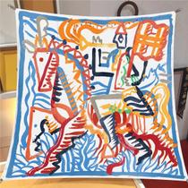 Lenço De Seda Luxuoso Feminino Com Estampa, Faixa De Cabelo, Lenço De Pescoço, Bandana, Lenço