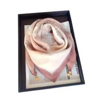 Lenço De Seda Luxuoso Feminino Com Fecho Magnético, Estampado, Quadrado, Para Outono E Inverno,