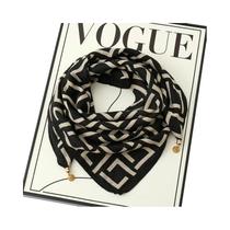 Lenço De Seda Luxuoso Feminino Com Fecho Magnético, Estampado, Quadrado, Para Outono E Inverno,
