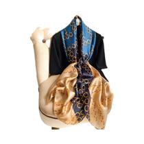 Lenço De Seda Luxuoso Feminino Para O Verão 180x90CM, Xale De Qualidade Premium, Cobertura De Praia,