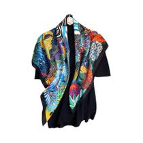 Lenço De Seda Luxuoso Para Mulheres, Estampa Em Cetim, Hijab, Xale, 90x90cm, Bandana Muçulmana