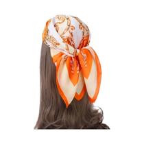 Lenço de Seda Quadrado 70cm - Estampa Luxuosa para Pescoço, Cabelo e Mão