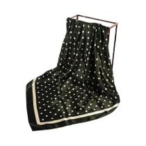 Lenço De Seda Quadrado Grande De 90CM, Estampado Com Bolinhas Onduladas, Moda De Verão Lenço De Seda Quadrado Grande De 90CM, Estampado Com Bolinhas Onduladas, Moda De Verão