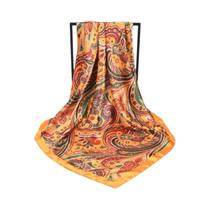 Lenço De Seda Quadrado Para Mulheres, Hijab De Cetim Liso, Xale, Faixa De Cabeça, Bandana Islâmica