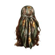 Lenço De Seda Satin Com Estampa Paisley Boêmia Para Mulheres, 90cm, Hijab, Bandana, Lenço De Cabeça Lenço De Seda Satin Com Estampa Paisley Boêmia Para Mulheres, 90cm, Hijab, Bandana, Lenço De Cabeça