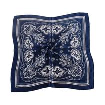 Lenço De Seda Satin Vintage Paisley 70x70 Estilo Europeu-Americano Com Design Floral