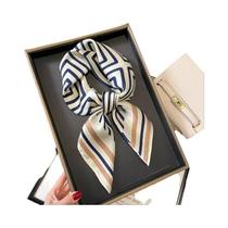 Lenço De Seda Sintética De Cetim Feminino, Quadrado, Para Pescoço, Cabeça E Cabelo, Estilo Bandana